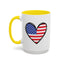 4th of July Mug - USA Flag Heart