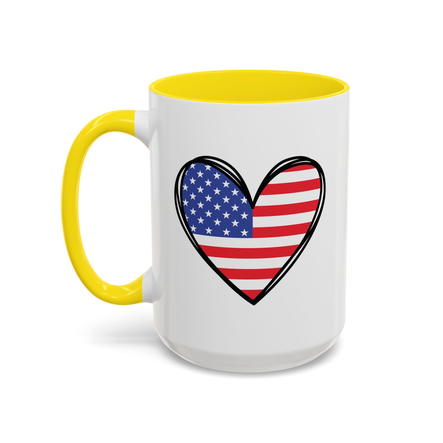 4th of July Mug - USA Flag Heart