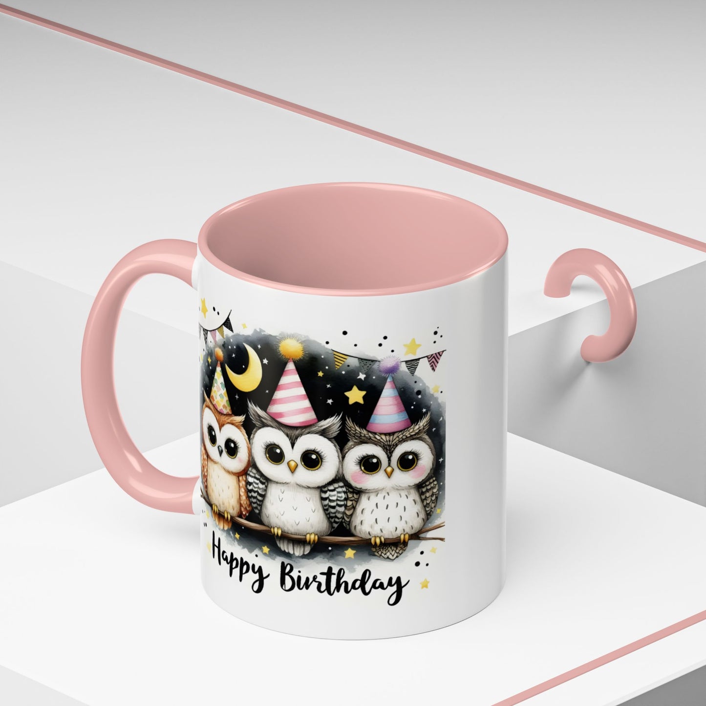 Birthday Mug - Happy Birthday Owls
