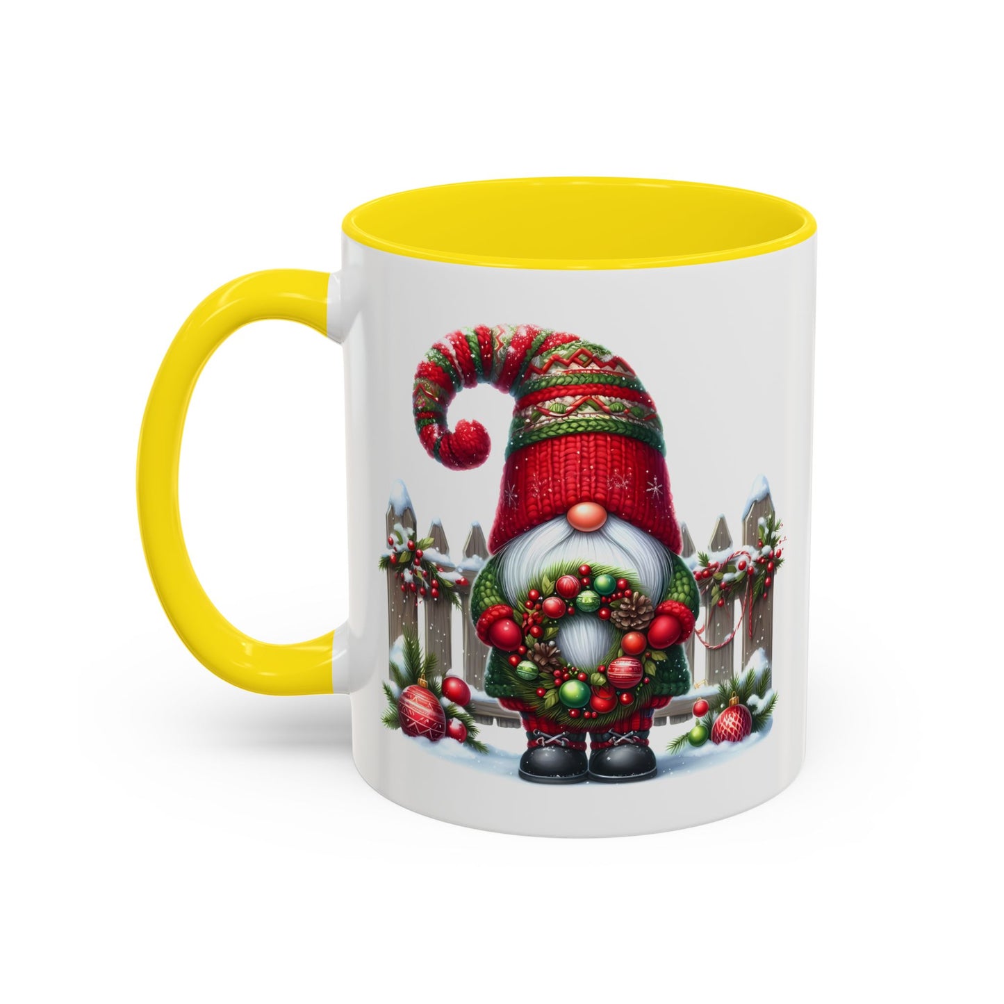 Christmas Mug - Gnome with Christmas Wreath