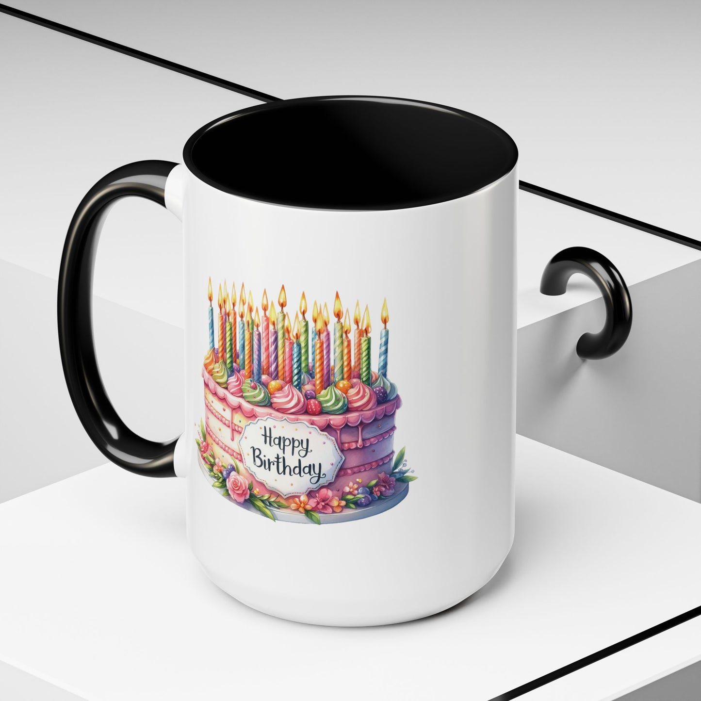 Birthday Mug - Happy Birthday Large Cake With...
