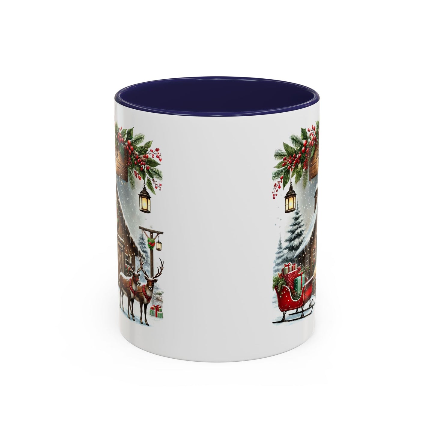 Christmas Mug - Reindeer Barn Sleigh Reindeer