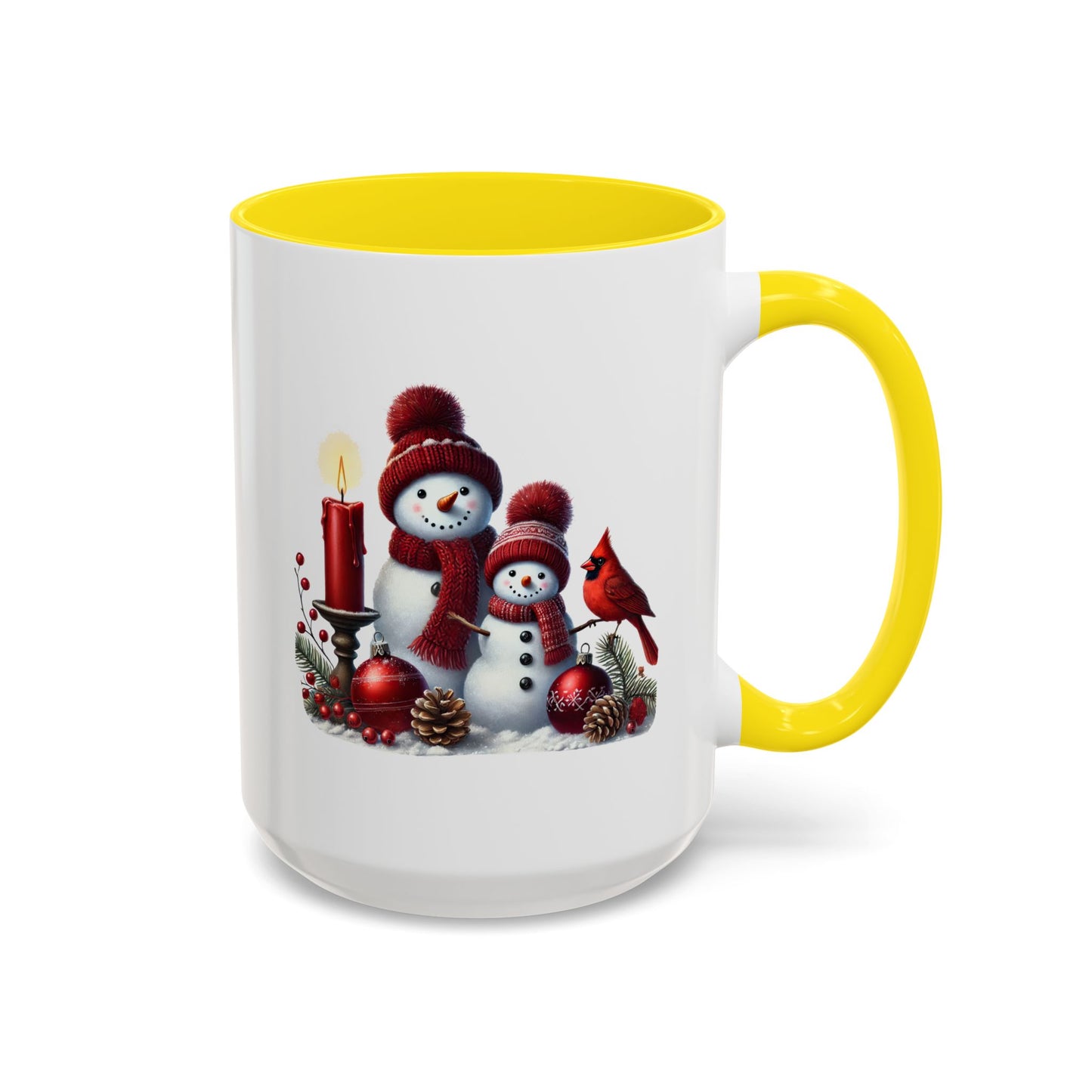 Christmas Mug - Burgundy Snowman Family