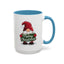 Christmas Mug - Merry Christmas White & Green Text Gnome Lights