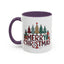Christmas Mug - Merry Christmas Tartan Text Trees Presents