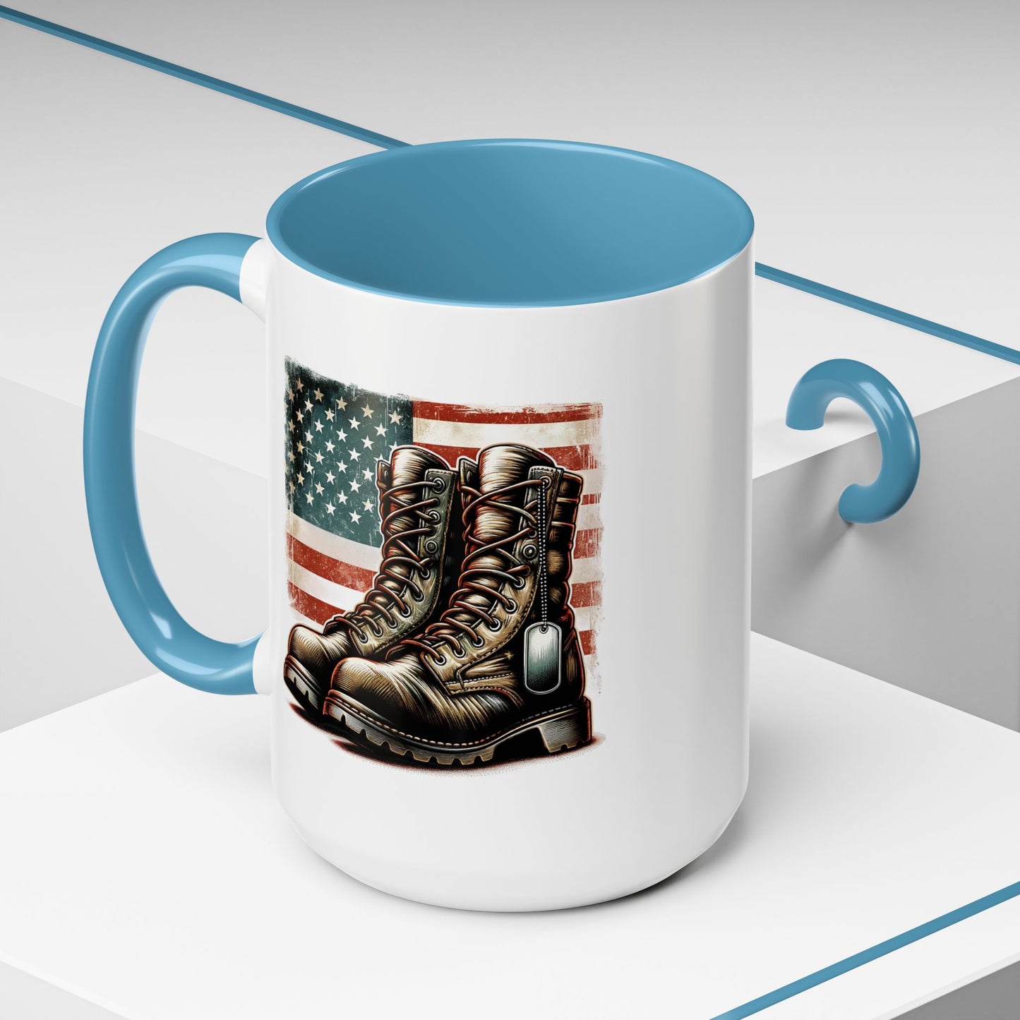 4th of July Mug - Fallen Soldier Boots Flag