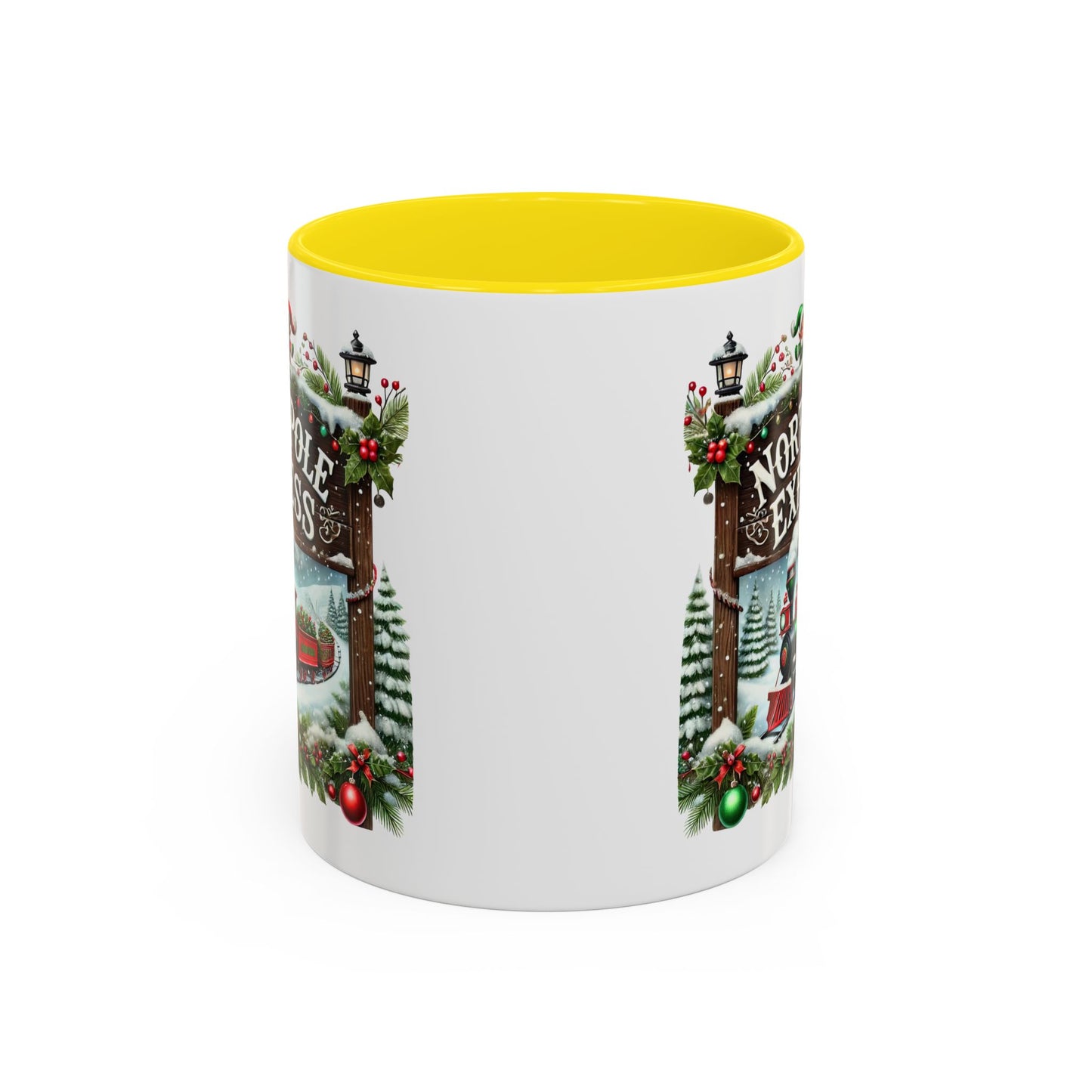 Christmas Mug - North Pole Express Steam Locomotive Decorations