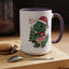 Christmas Mug - Merry Christmas Red Text Dinosaur Tree