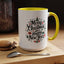 Christmas Mug - Merry Christmas and a Happy New Year Black Text Tree Ornaments Presents