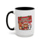 Christmas Mug - Green Text Red Banner Reindeer Bear Penguin