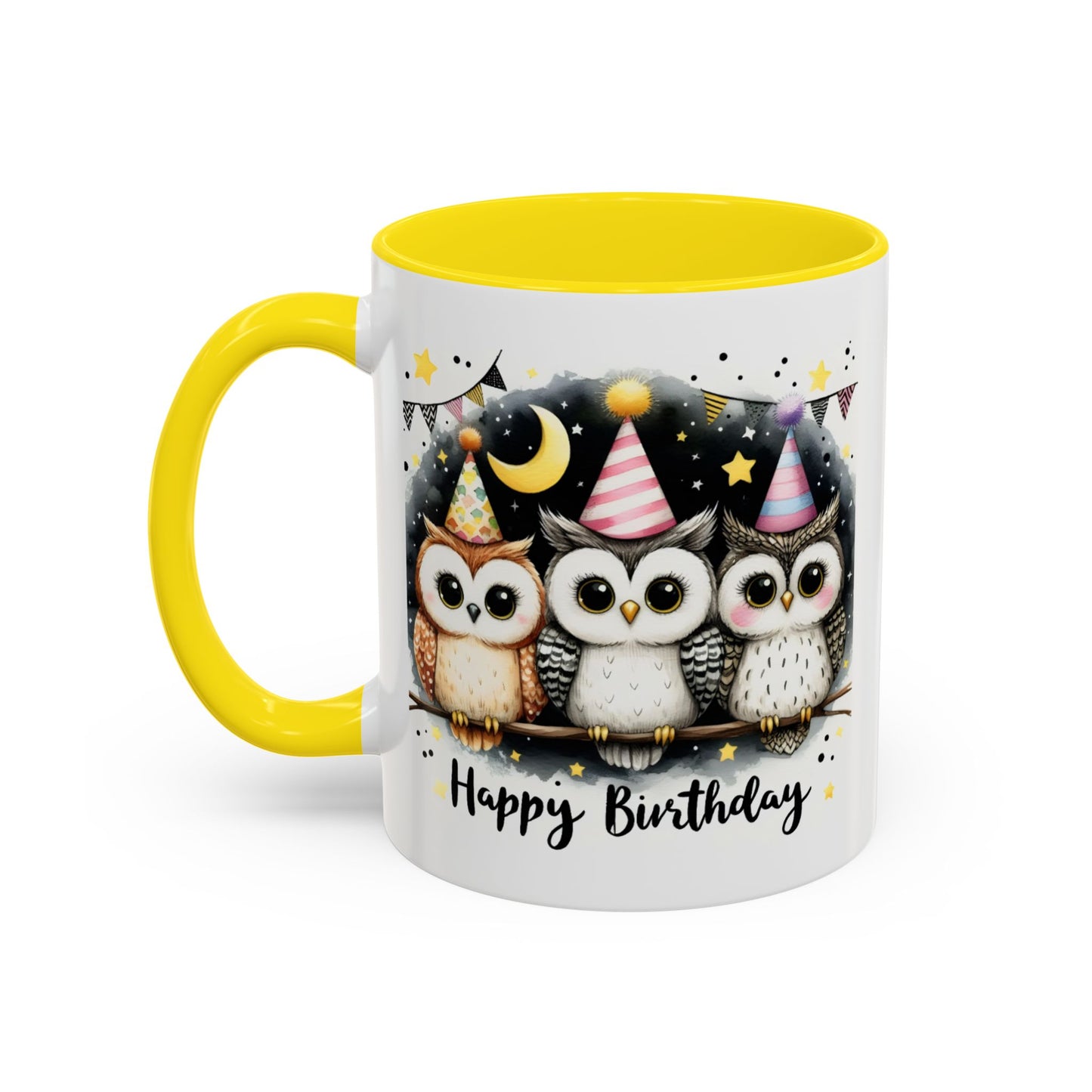 Birthday Mug - Happy Birthday Owls