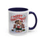 Christmas Mug - Merry Christmas Red Text Puppy Green Top