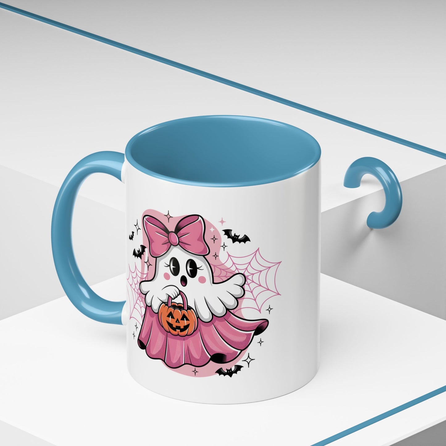 Halloween Mug - Ghost With Pink Bow