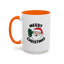 Christmas Mug - Merry Christmas Black Text Santa Tree