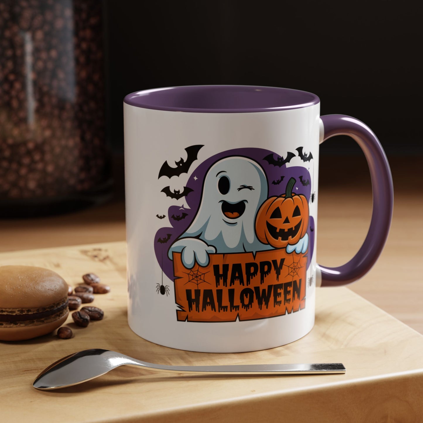 Halloween Mug - Winking Ghost With Pumpkin