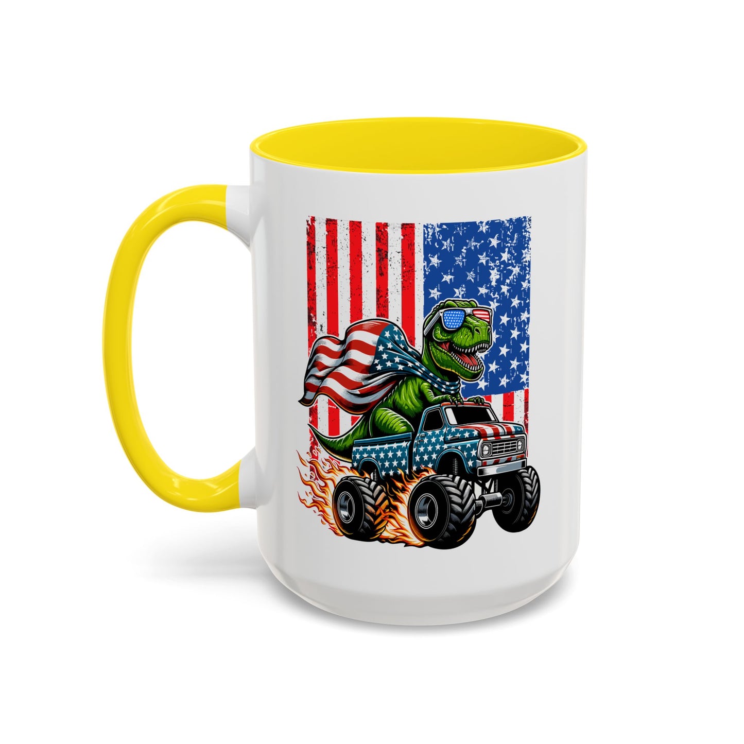 4th of July Mug - T Rex Riding Monster Truck