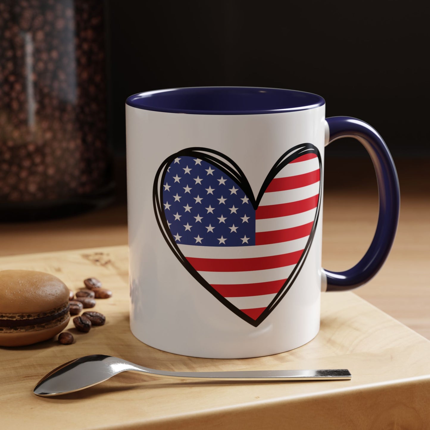 4th of July Mug - USA Flag Heart