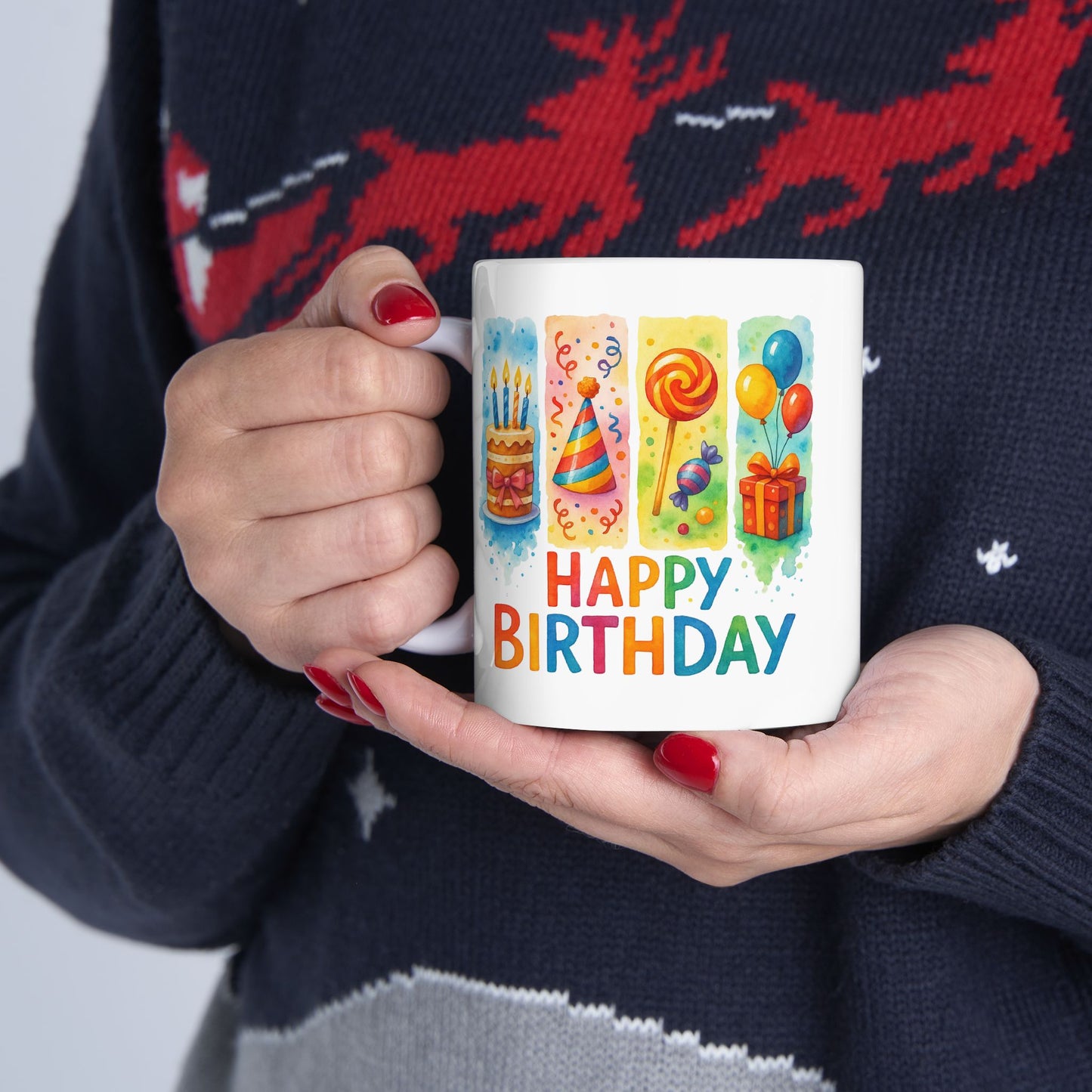 Birthday Mug - Happy Birthday Brushstroke Design
