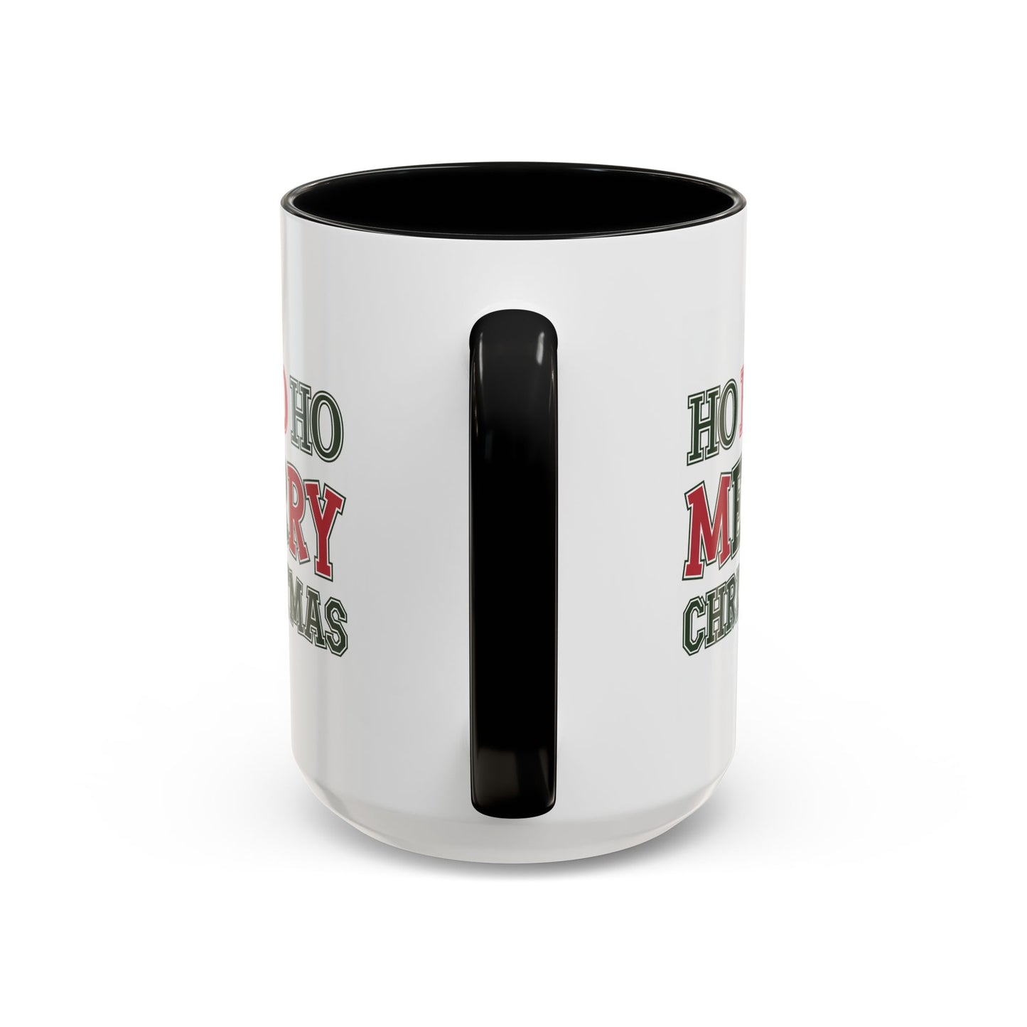 Christmas Mug - Ho Ho Ho Merry Christmas Green & Red Text 2