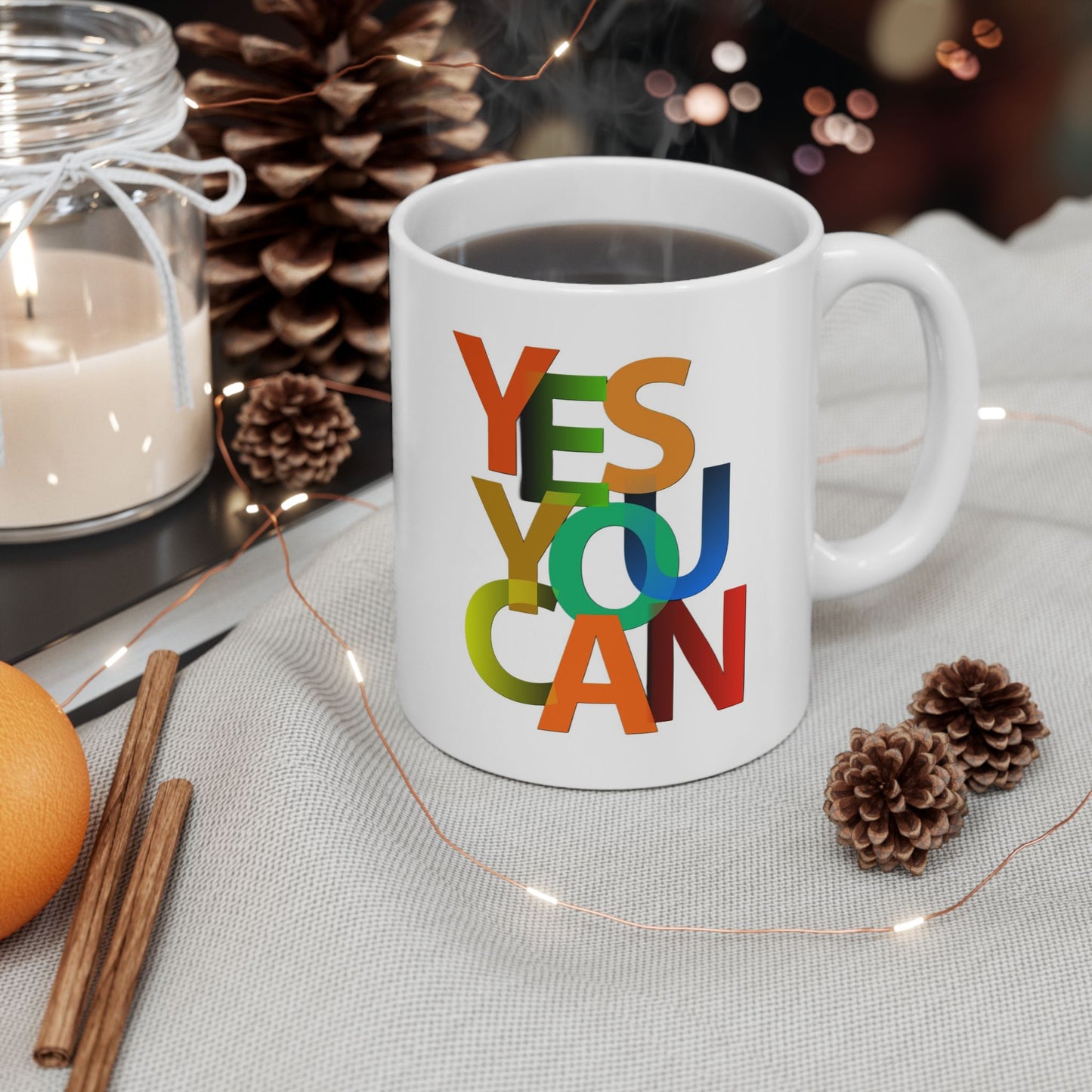 Motivation Mug - Yes You Can Colorful