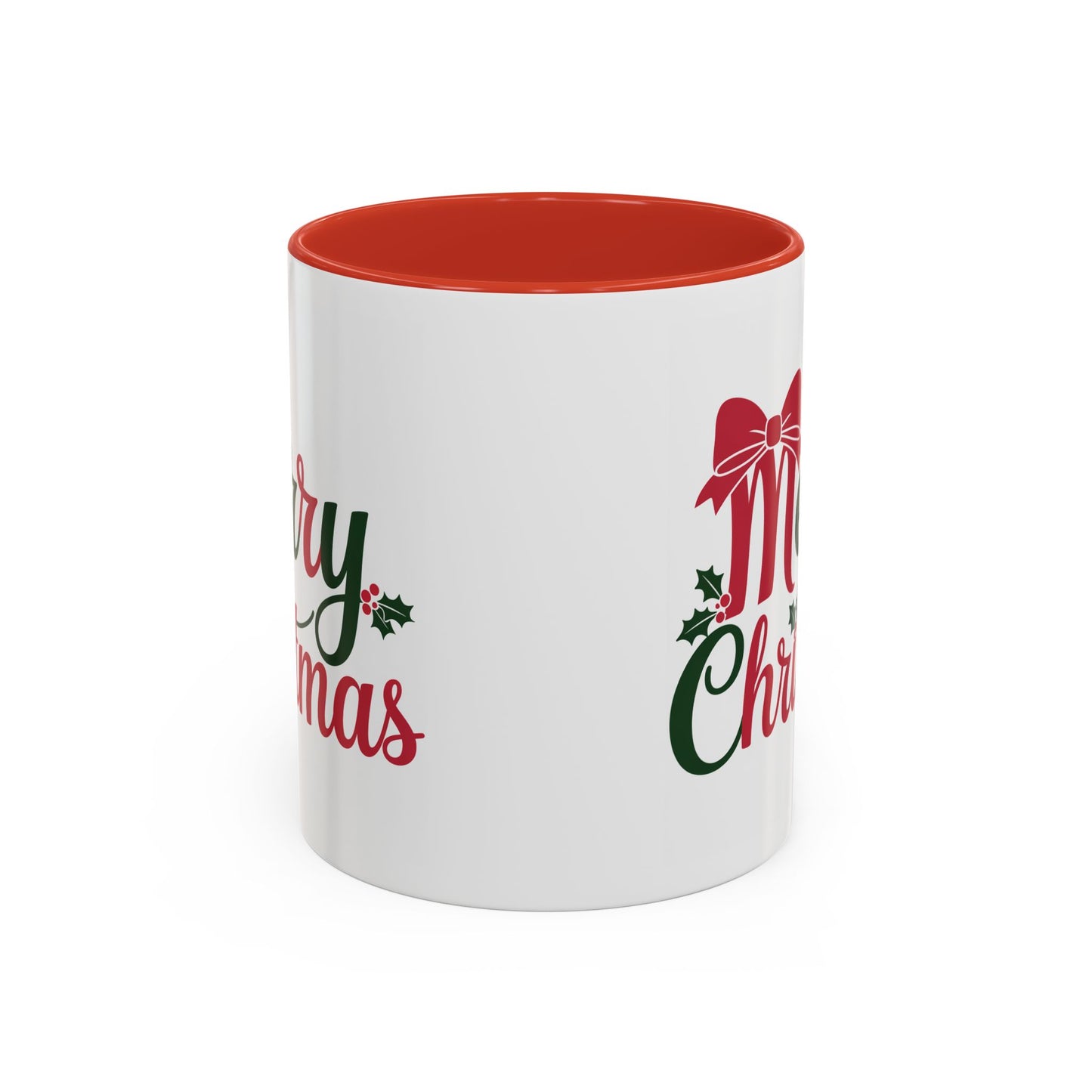 Christmas Mug - Merry Christmas Red & Green Text Bow