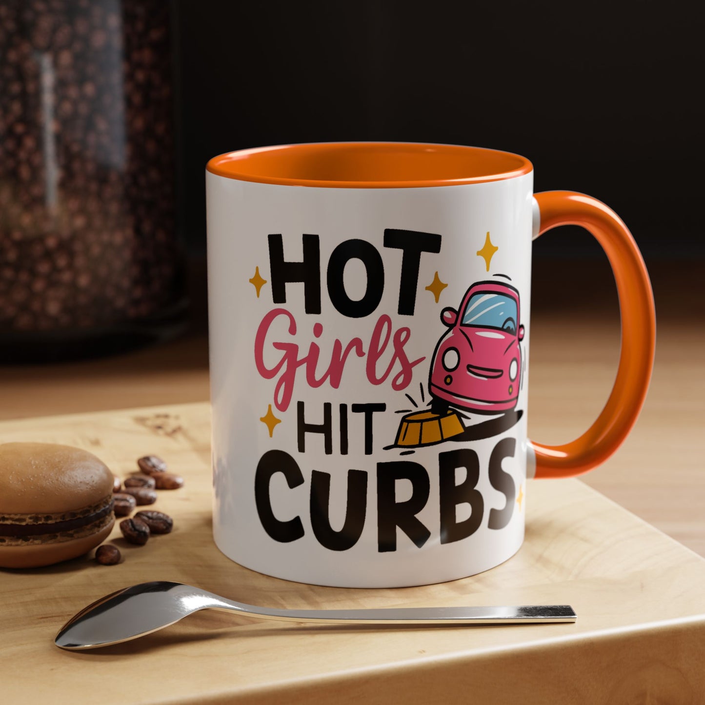Humor Mug - Hot Girls Hit Curbs