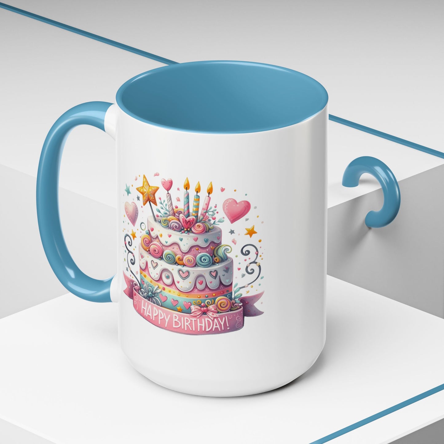 Birthday Mug - Happy Birthday Two Tiered Cake
