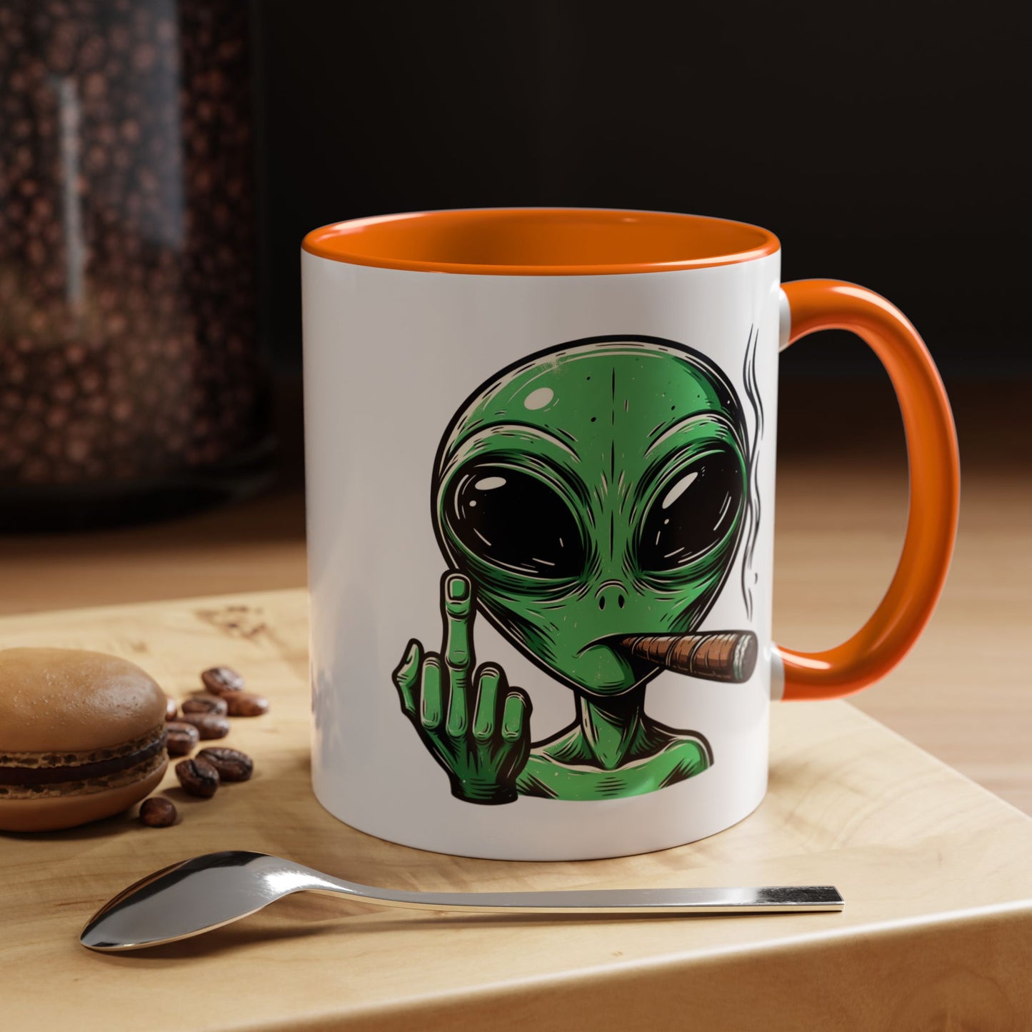 Adult Mug - Green Alien Fuck You Human