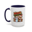 Christmas Mug - Merry Christmas Red & Green Text Reindeer Snowman