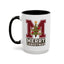 Christmas Mug - Merry Christmas White Green & Red College Text