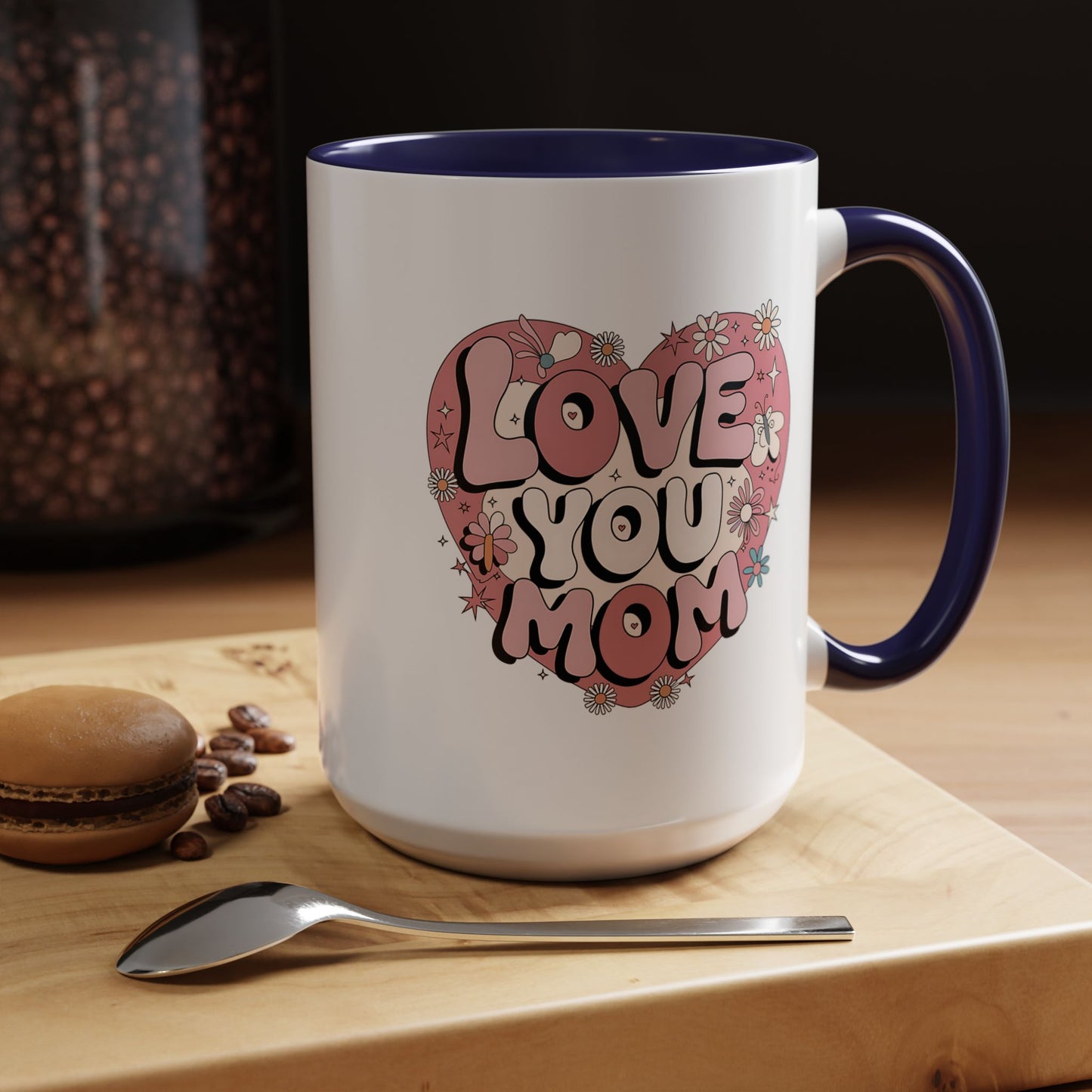 Mother's Day Mug - Love You Mom Retro Heart