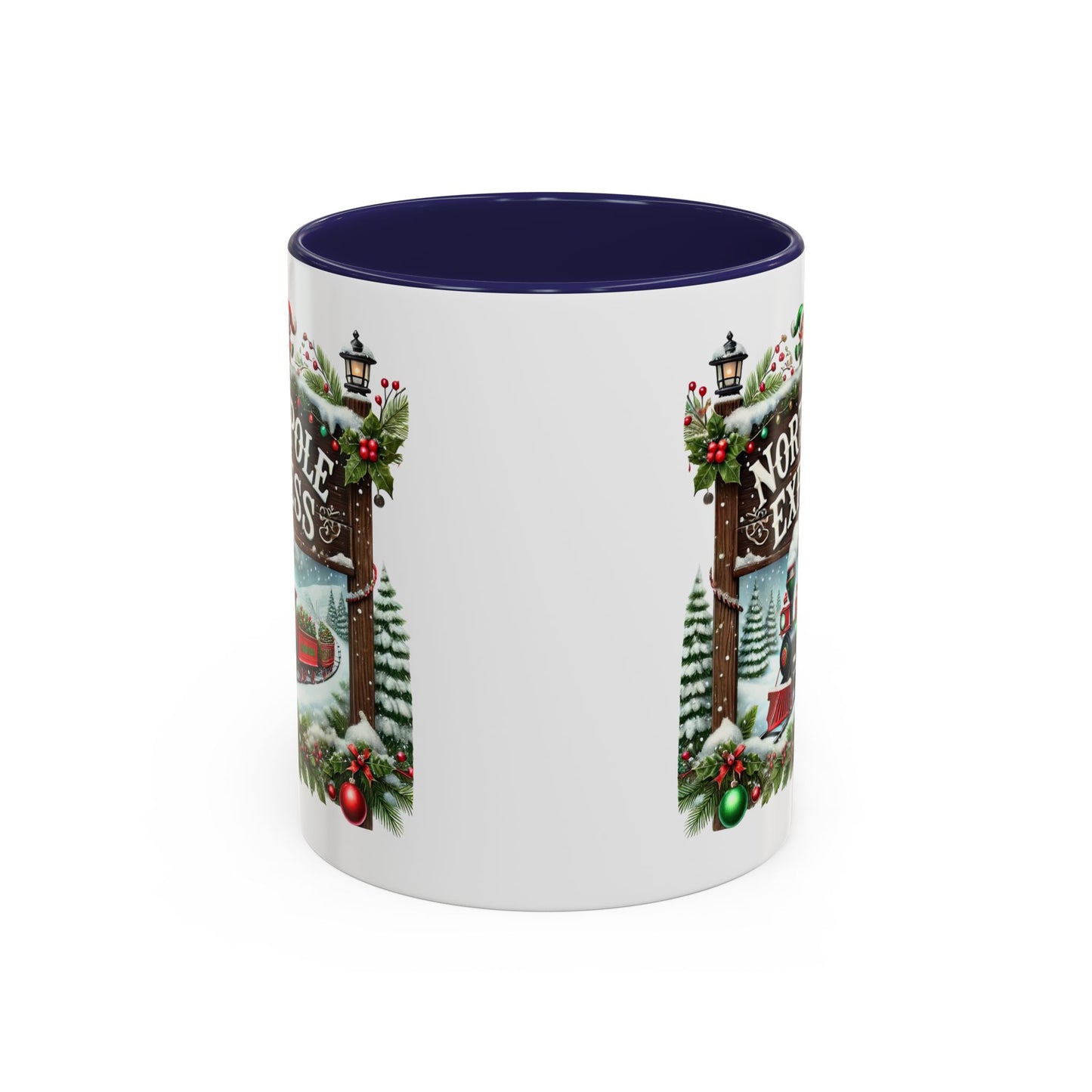 Christmas Mug - North Pole Express Steam Locomotive Decorations