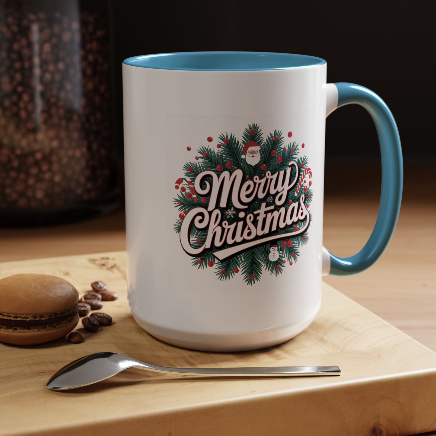 Christmas Mug - Merry Christmas White & Red Embossed Text