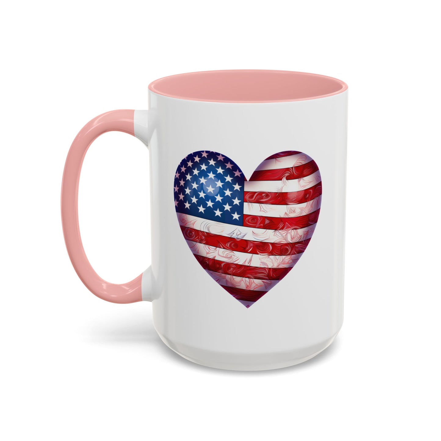 4th of July Mug - Heart American Flag