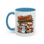 Christmas Mug - Merry Christmas Red & Green Text Reindeer Snowman