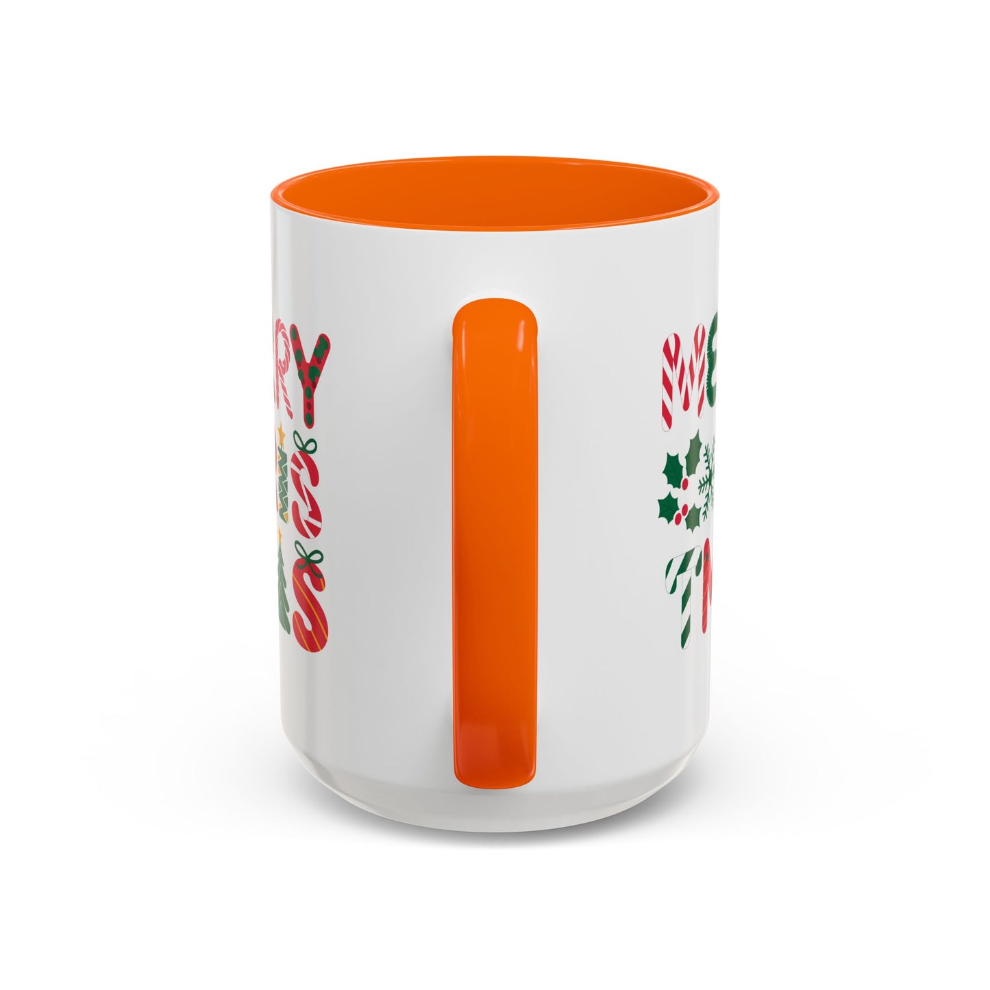 Christmas Mug - Merry Christmas Red Green & Gold Decorative Text
