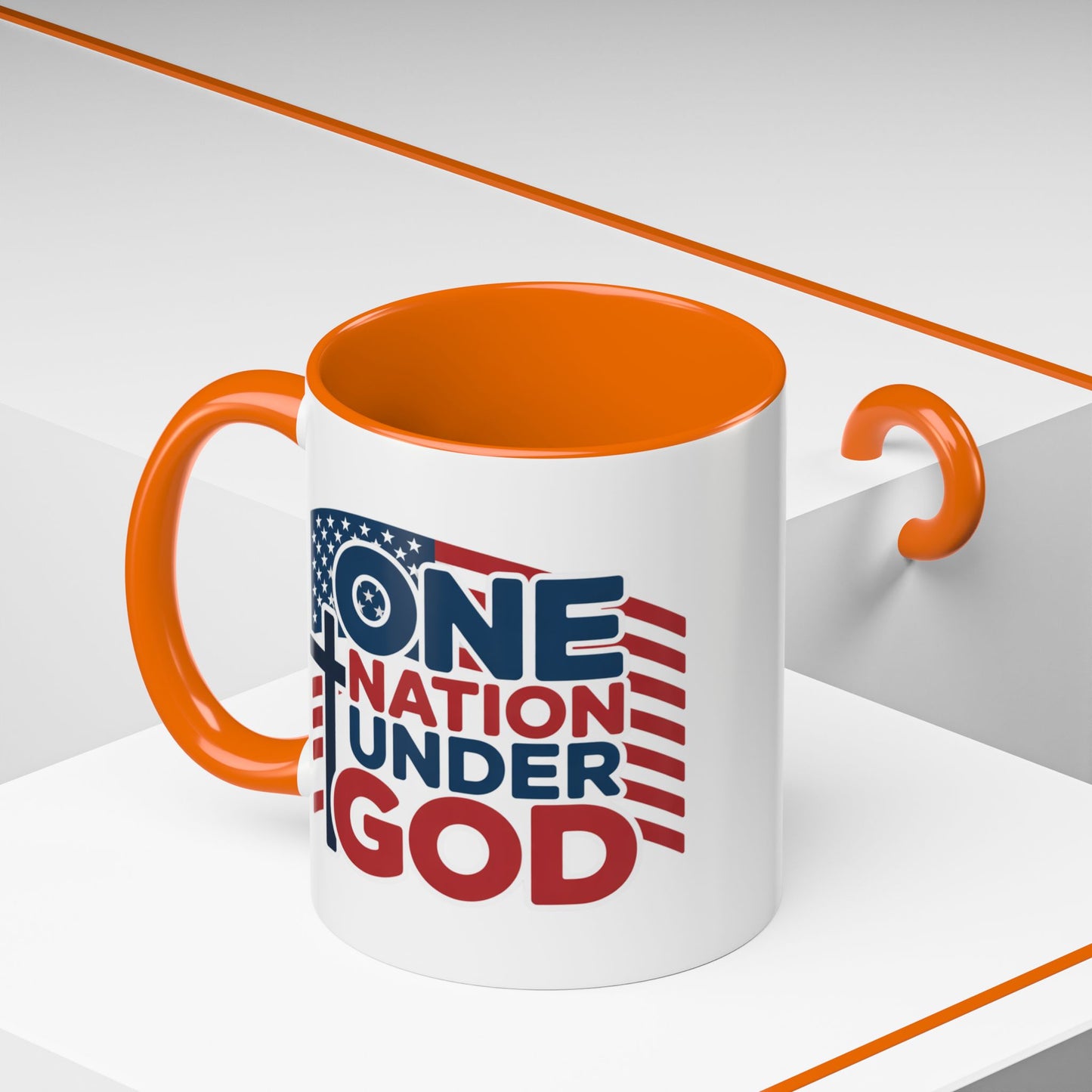 Religious Mug - One Nation Flag Cross