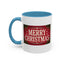 Christmas Mug - Merry Christmas Cream Text Maroon Background