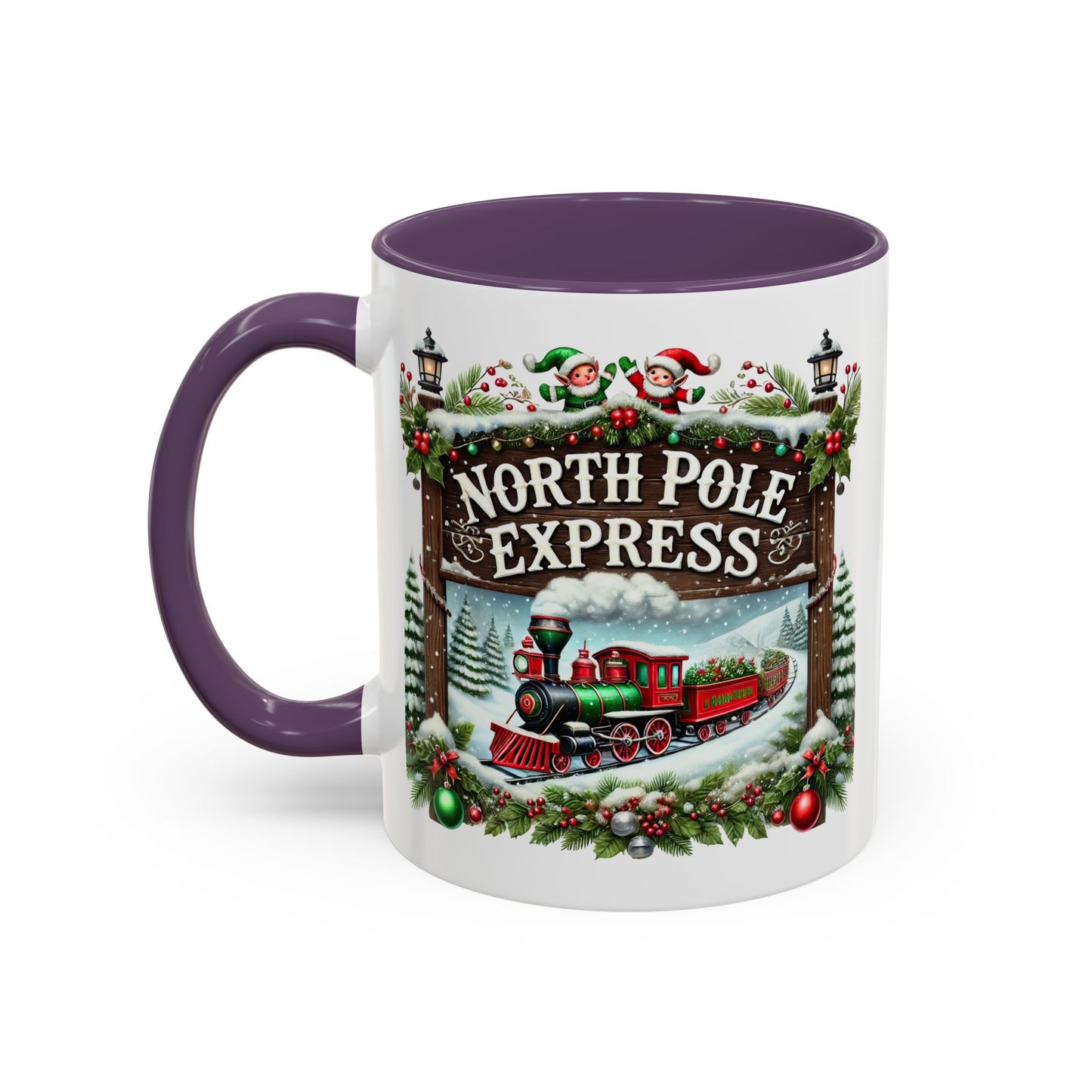 Christmas Mug - North Pole Express Steam Locomotive Decorations