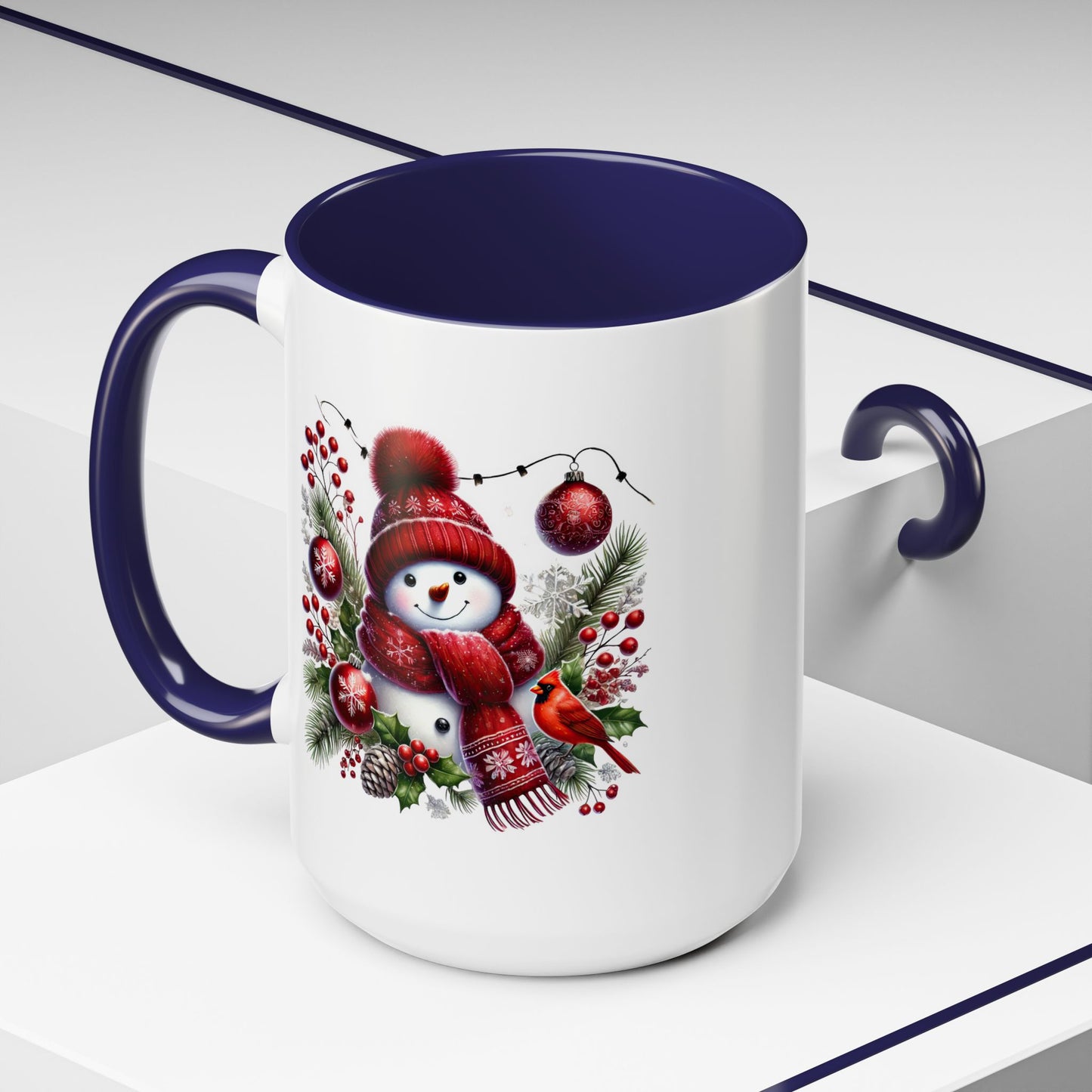 Christmas Mug - Burgundy Snowman