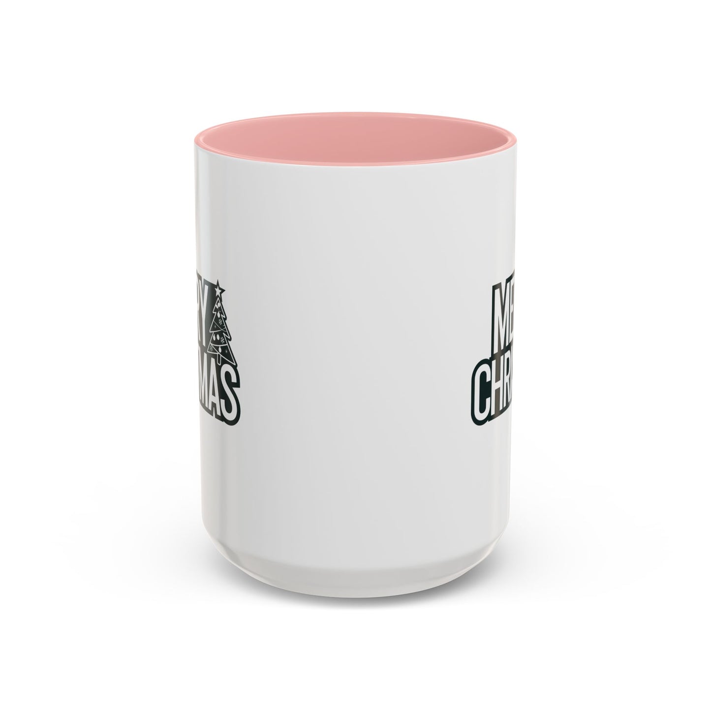 Christmas Mug - Merry Christmas White & Black Text Tree