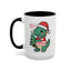 Christmas Mug - Merry Christmas Red Text Dinosaur Tree