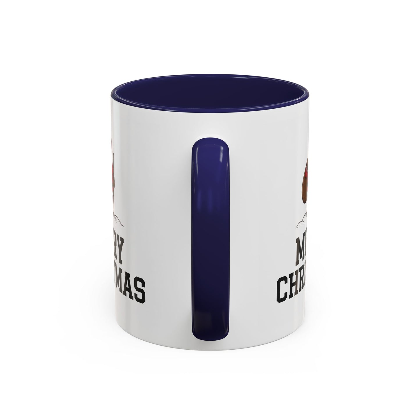 Christmas Mug - Merry Christmas Black Text Santa Walking