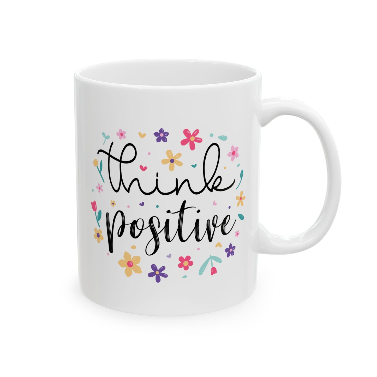 Wellness Mug - Think Positive Flowers