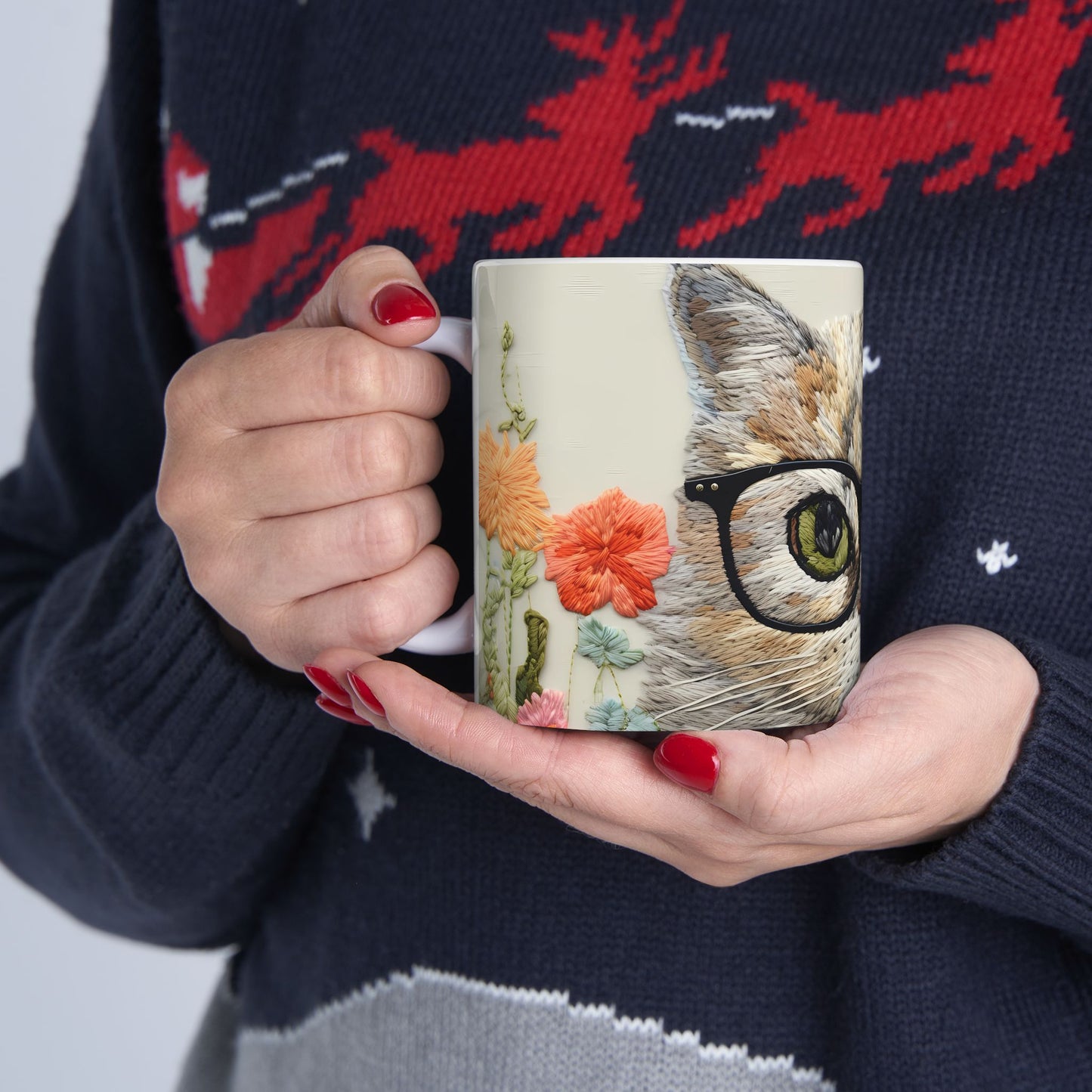Artistic Mug - Felted Cat 5