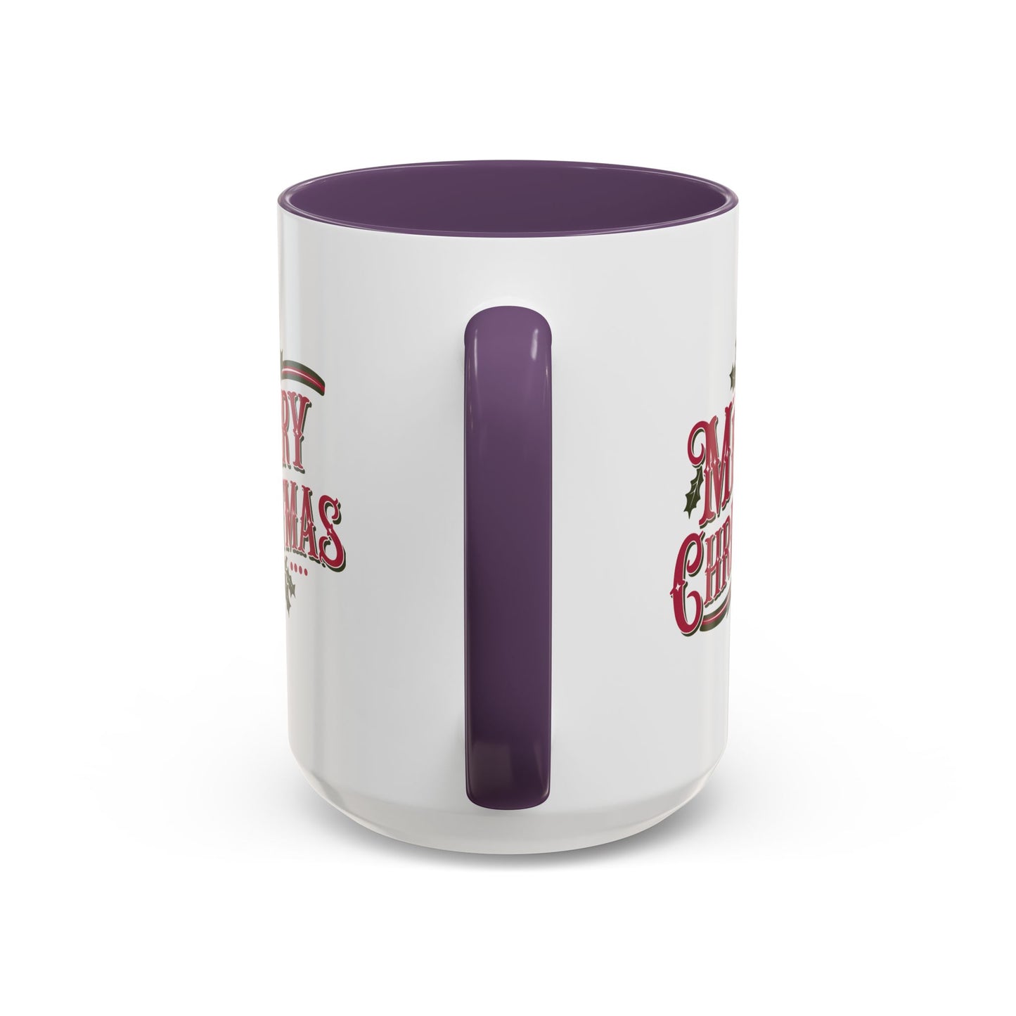 Christmas Mug - Merry Christmas Maroon & Green Text Decorations