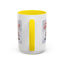 Christmas Mug - Merry Christmas Red Text Puppy Green Top