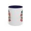 Christmas Mug - Happy Holidays and Merry Christmas Blue Green Yellow Red Text