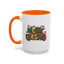 Christmas Mug - Merry Christmas Green Yellow & Red Text Hats