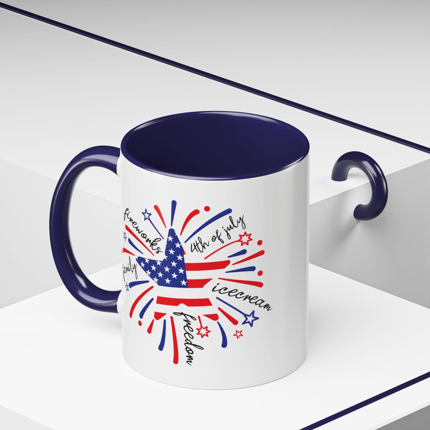4th of July Mug - Star Flag Fireworks